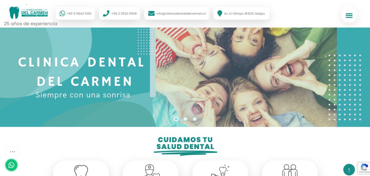 Vista del proyecto Clinicadentaldelcarmen.cl