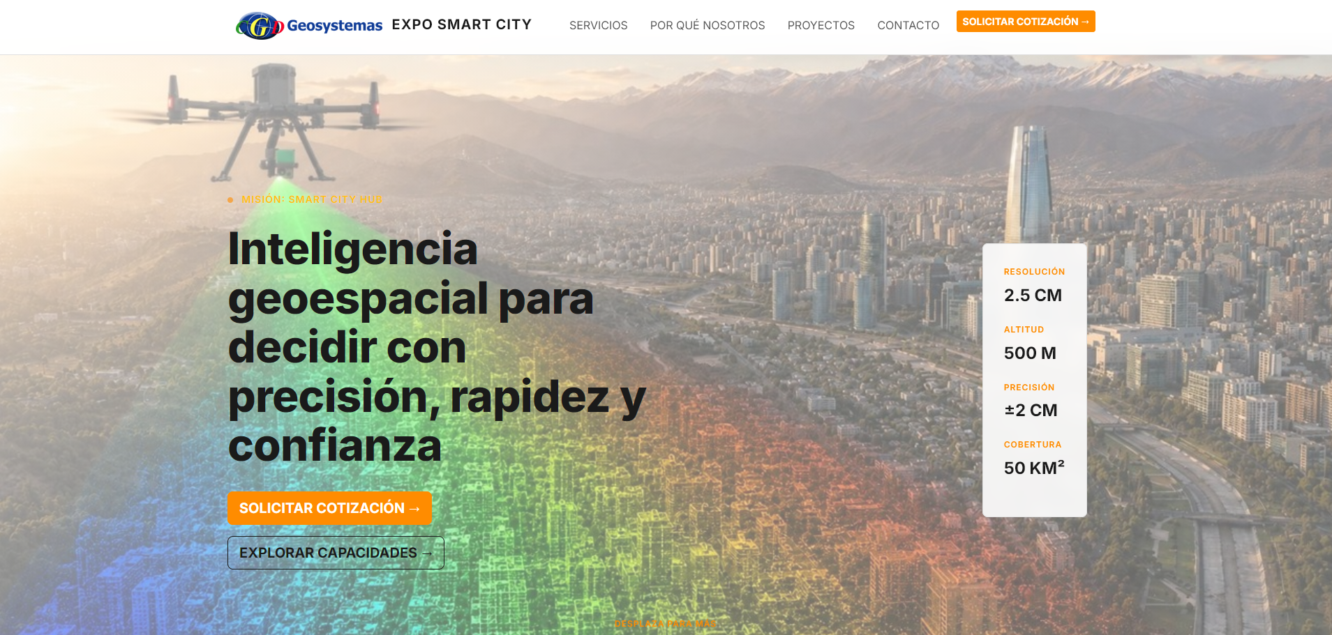 Vista del proyecto Geosystemas: Expo Smart City