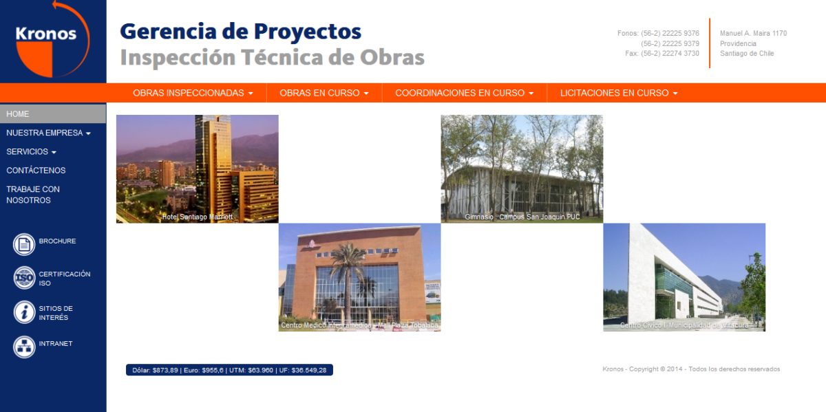 Vista del proyecto Kronosweb.cl